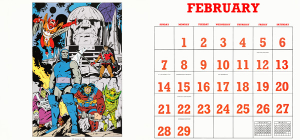 DC Comics Calendar 1988/2016 February