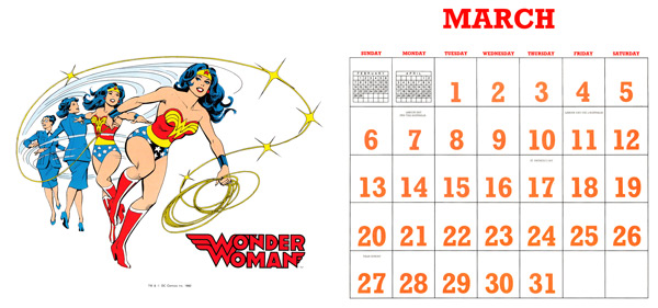 DC Comics Calendar 1988/2016 March