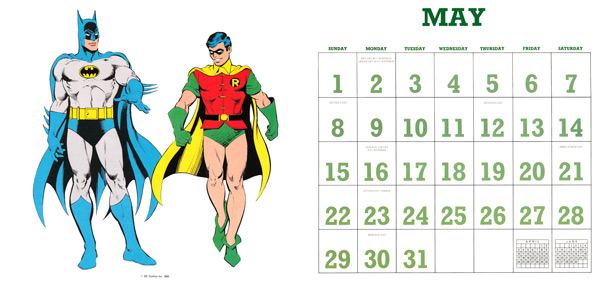 DC Comics Calendar 1988/2016 May