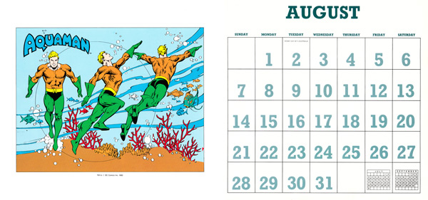 DC Comics Calendar 1988/2016 August
