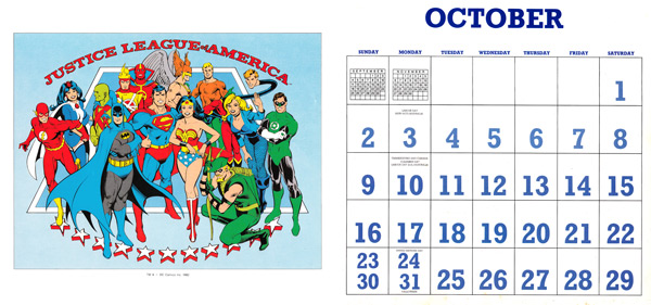 DC Comics Calendar 1988/2016 October