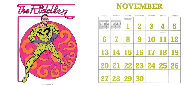 DC Comics Calendar 1988/2016 November
