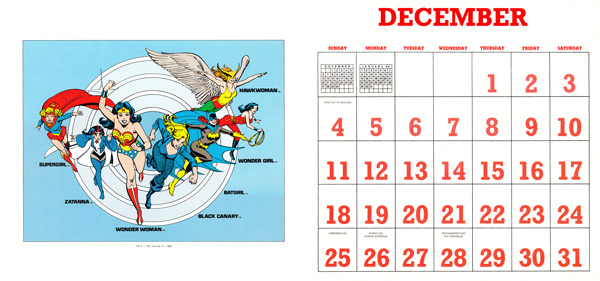 DC Comics Calendar 1988/2016 December