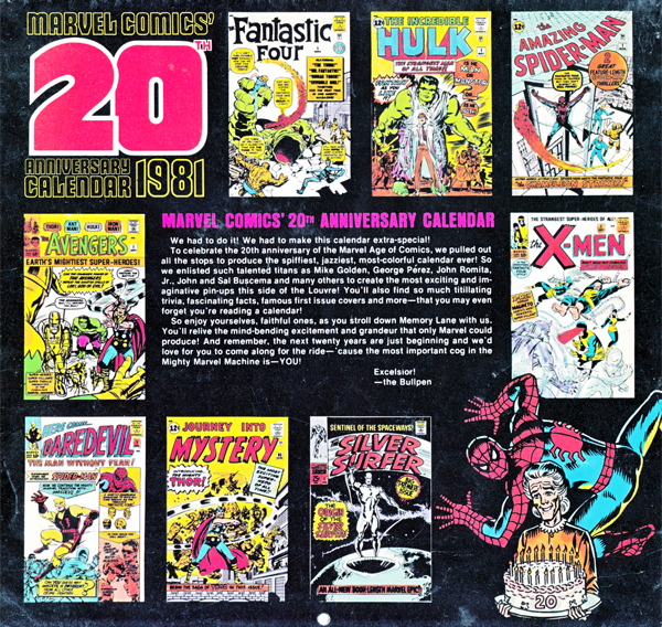 1981 Marvel Calendar