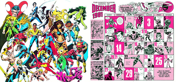 1981 Marvel Comics Calendar - December