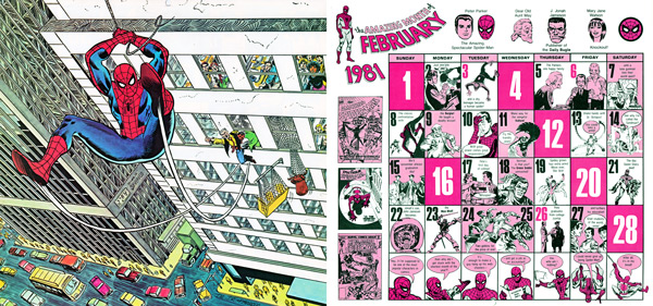 1981 Marvel Comics Calendar - February