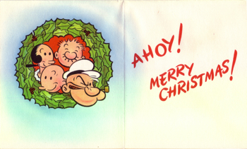 Popeye Christmas Card Inside