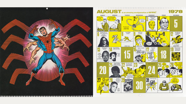 1978 2017 Spiderman Calendar August