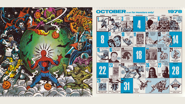 1978 2017 Spiderman Calendar October