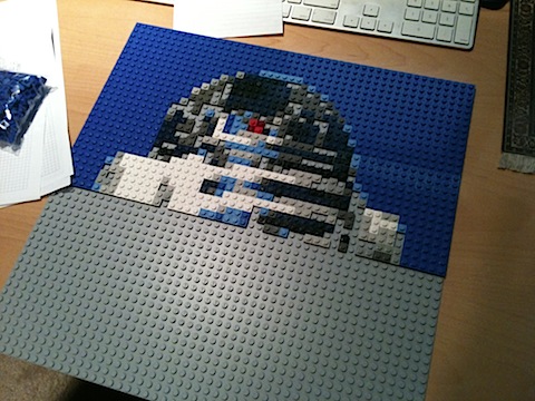 First Third of LEGO R2D2 Mosaic