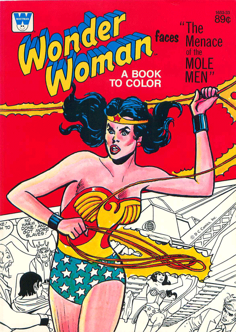 wonder woman mole men coloring book cover